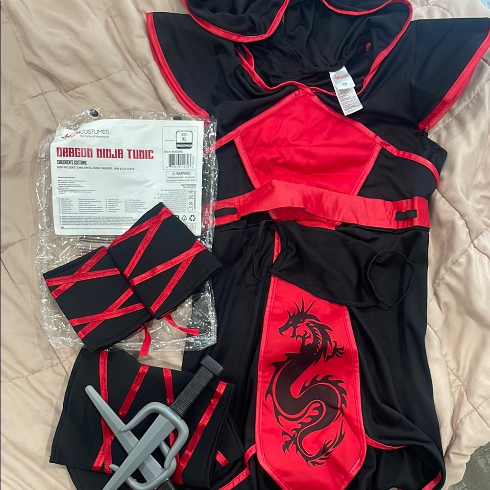 Dragon Ninja Costume for Kids - Black and Red